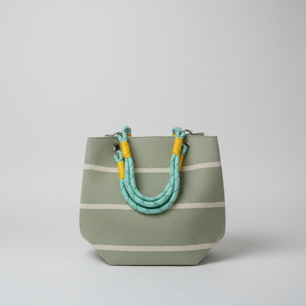 D.KELLY JAPAN ミントグリーン ボーダーニットバッグ | Mint Green Border Knit Bag