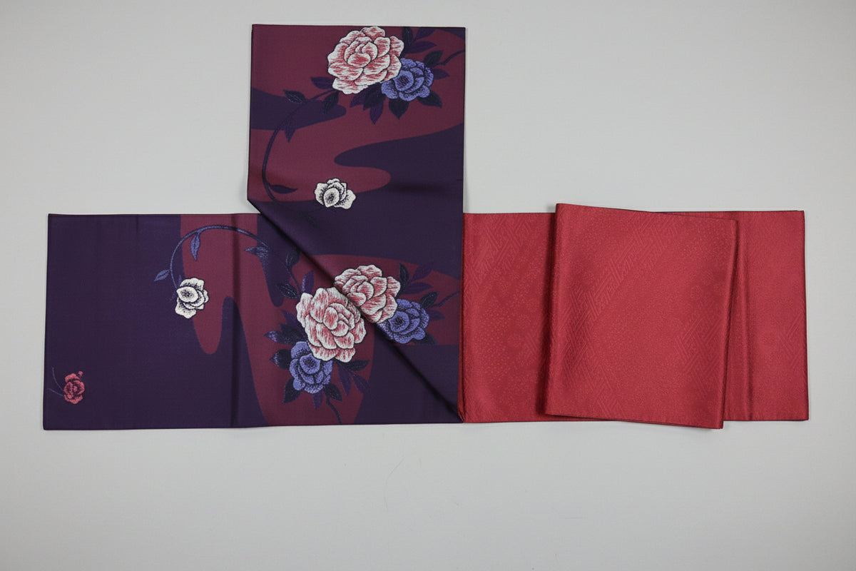 名古屋帯 正絹 リサイクル | Japanese Nagoya Obi Belt Silk Vintage