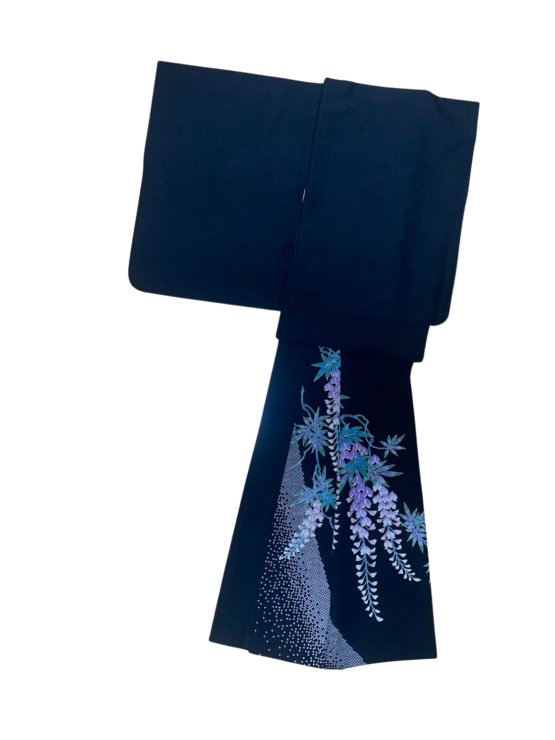 踊り用着物 藤和に花菱 五つ紋 ポリエステル リサイクル | Japanese Dance Kimono Polyester Vintage