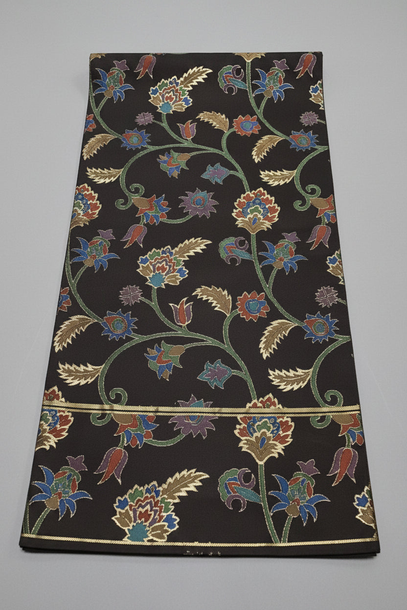 袋帯 織悦謹製 正絹 リサイクル | Japanese Fukuro Obi Belt Shokietsu Silk Vintage