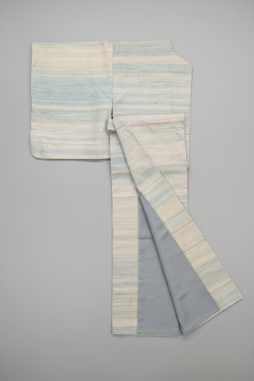 紬 胴抜き仕立て 正絹 リサイクル | Japanese Tsumugi Kimono Douki Silk Vintage