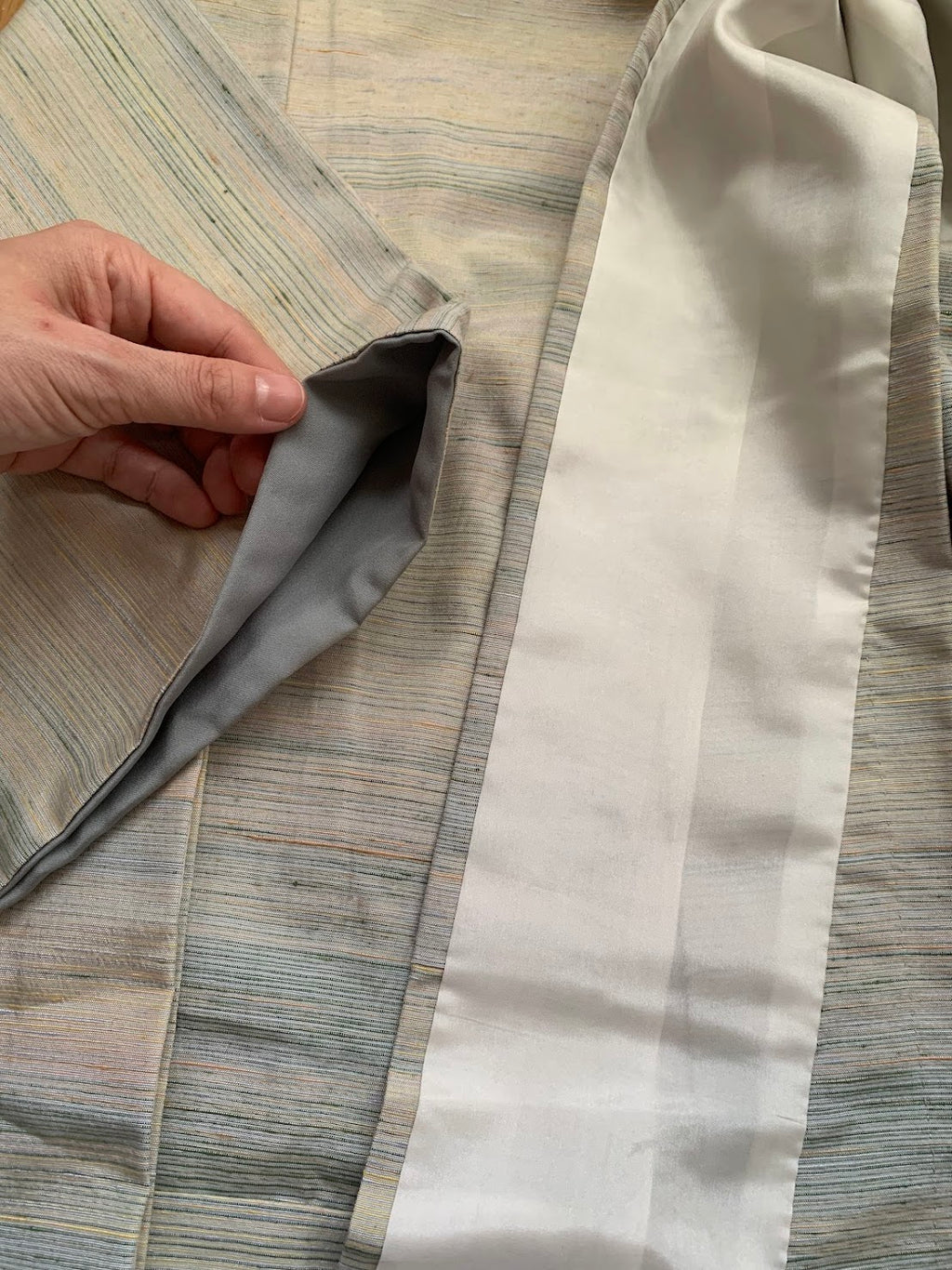 紬 胴抜き仕立て 正絹 リサイクル | Japanese Tsumugi Kimono Douki Silk Vintage