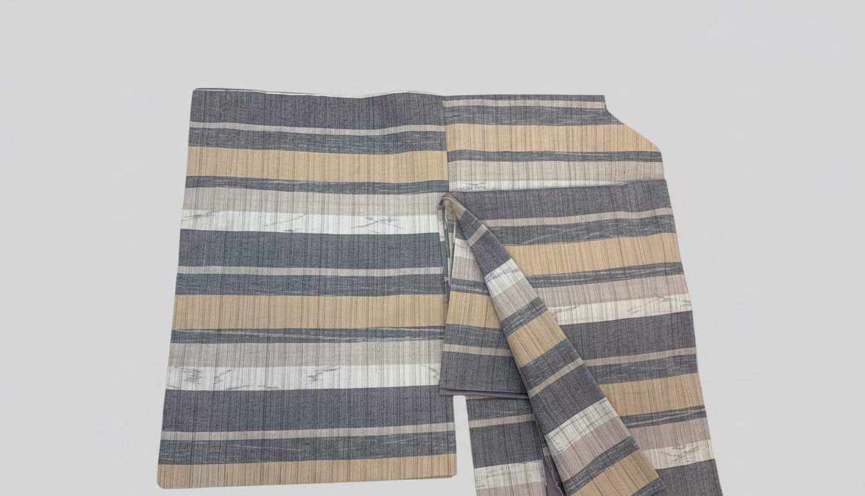 Tsumugi Awase Silk Kimono - Vintage | Japanese Tsumugi Kimono Awase Silk Vintage