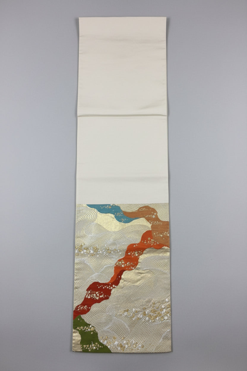 名古屋帯 正絹 リサイクル | Japanese Nagoya Obi Belt Silk Vintage