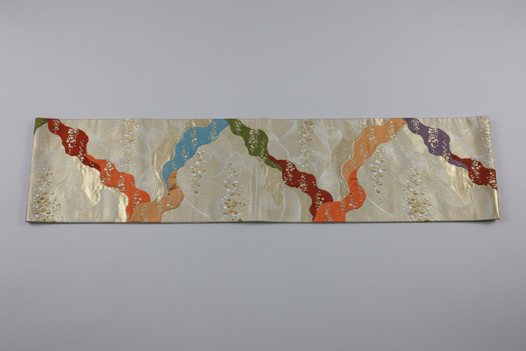 名古屋帯 正絹 リサイクル | Japanese Nagoya Obi Belt Silk Vintage