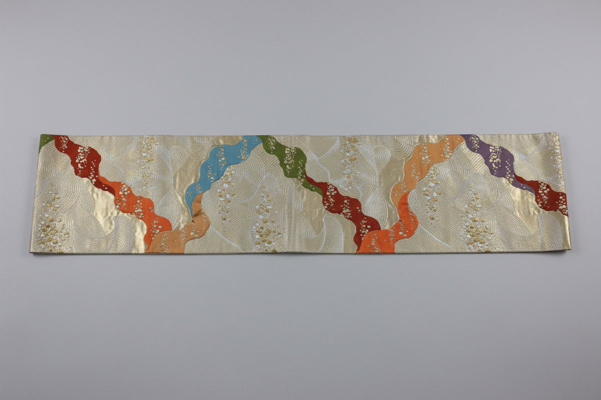 名古屋帯 正絹 リサイクル | Japanese Nagoya Obi Belt Silk Vintage