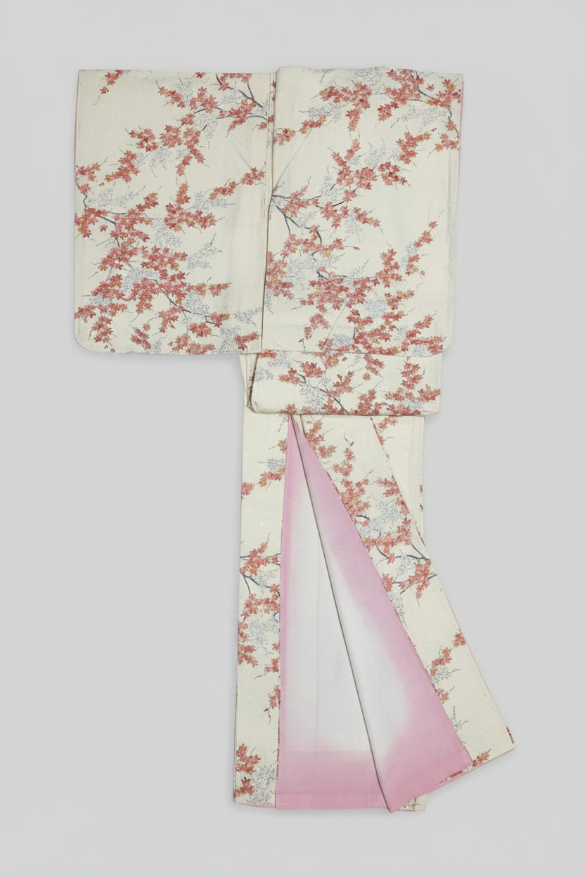 小紋 正絹 リサイクル | Japanese Komon Kimono Silk Vintage