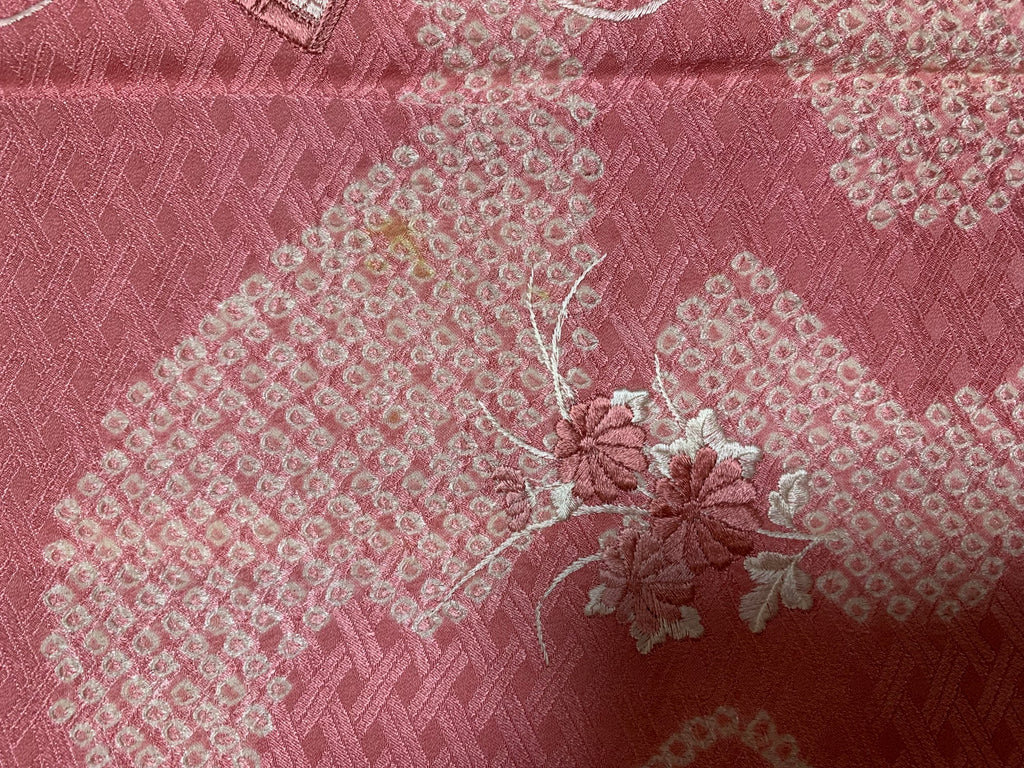 Recycled Silk Shibori Houmongi Kimono | Japanese Houmongi Kimono Shibori Silk Vintage