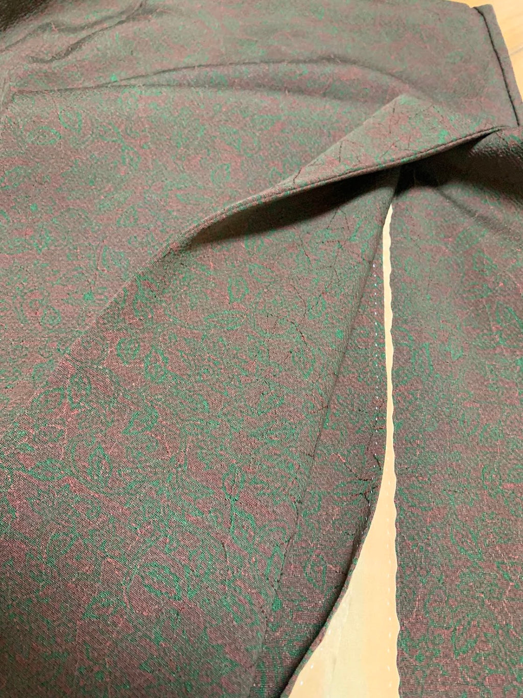 小紋 縮繍 正絹 リサイクル | Japanese Komon Kimono Chirimen Silk Vintage