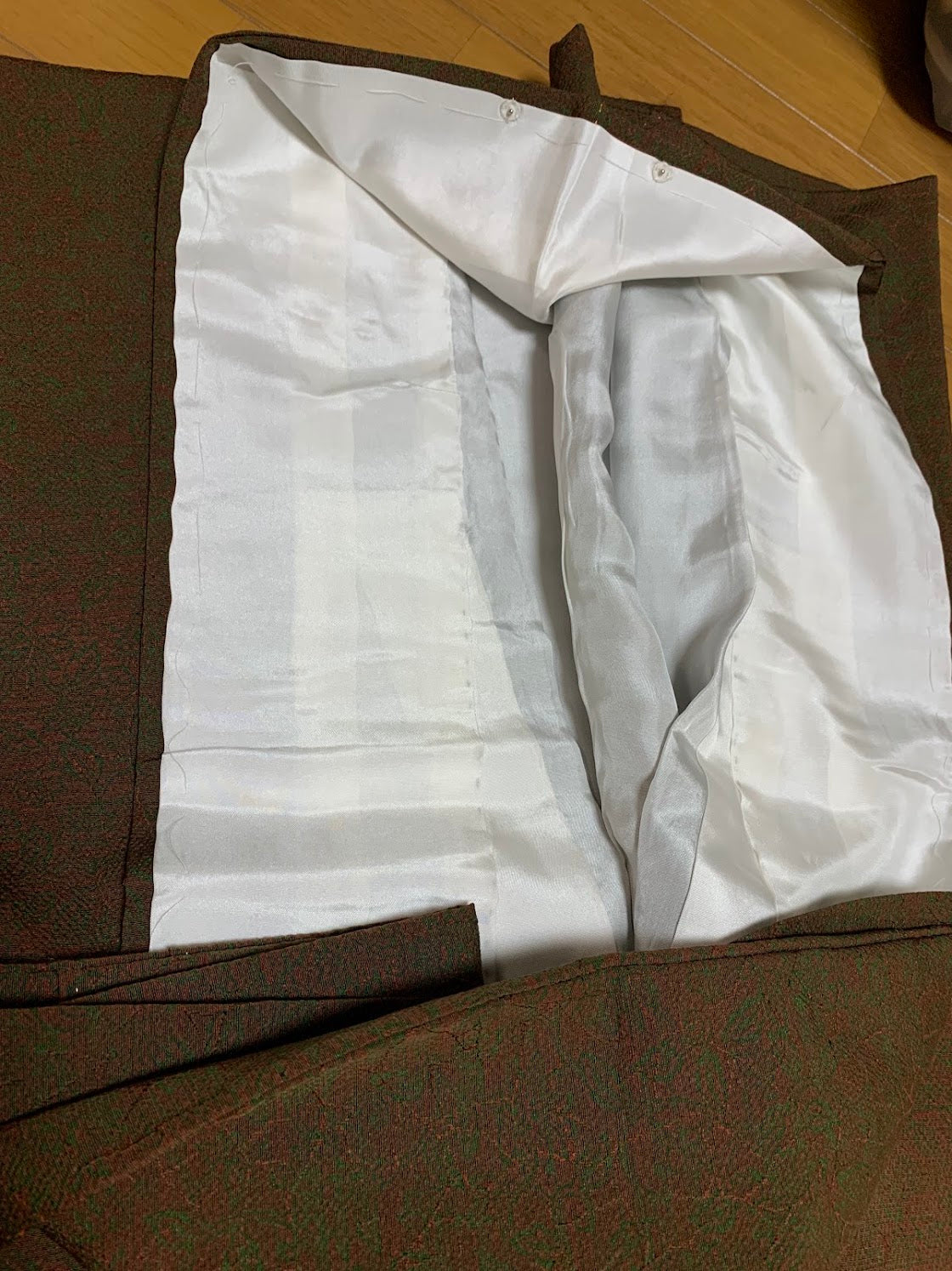 小紋 縮繍 正絹 リサイクル | Japanese Komon Kimono Chirimen Silk Vintage