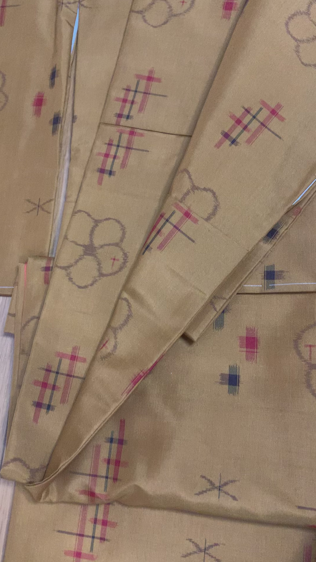 Oshima Tsumugi Kimono, Komon, Unlined, Pure Silk, Unused